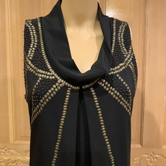 Suzy Chin Maggy sz 6 black beaded evening dress - Picture 3 of 6